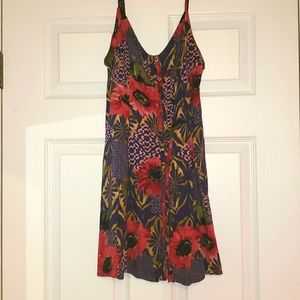 Button-up style floral mini dress